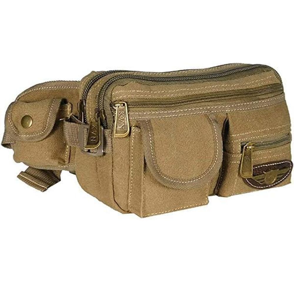 Pochete Masculina Em Lona Bolsa Cintura Reforçada Ja8012