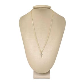 Colar ouro 18k cruz cravejada legítima - ponte vecchio joias