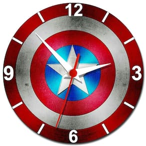 Relógio de Parede Escudo do Capitão América Decoração