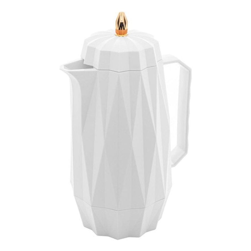 Garrafa Térmica Diamond Branca 1 Litro De Café Chá Lyor