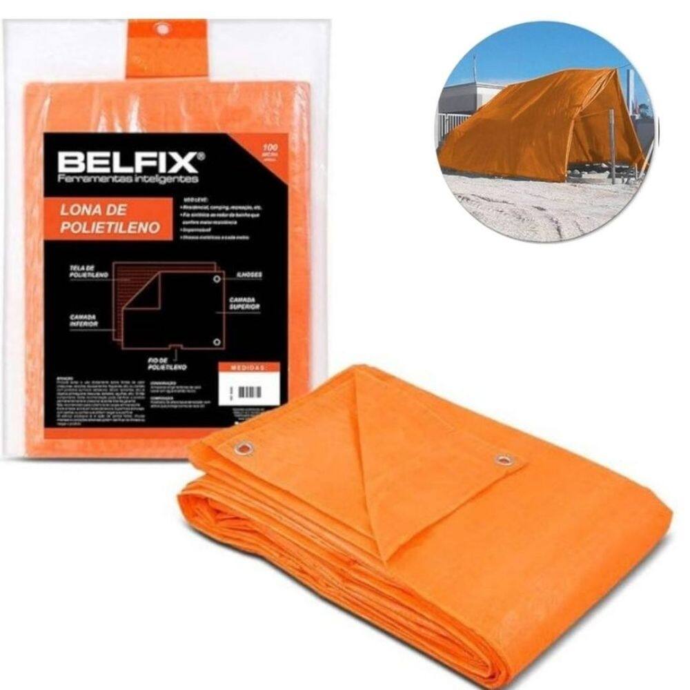 Lona/Encerado Polietileno 12 X 10 Laranja Bel Fix 67500