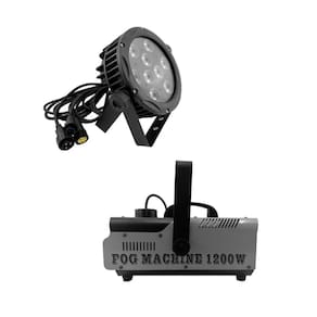 Kit 2 Par Led Slim E Maquina De Fumaça 1200W Com Iluminação