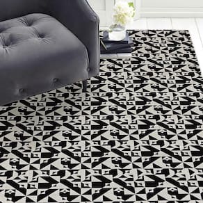 Tapete Jacquard Madrid 1,35 M X 2,50 M Antiderrapante Preto