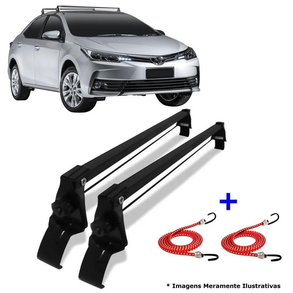Rack de teto toyota corolla 2014 ate 2019 + 2 elástico carga