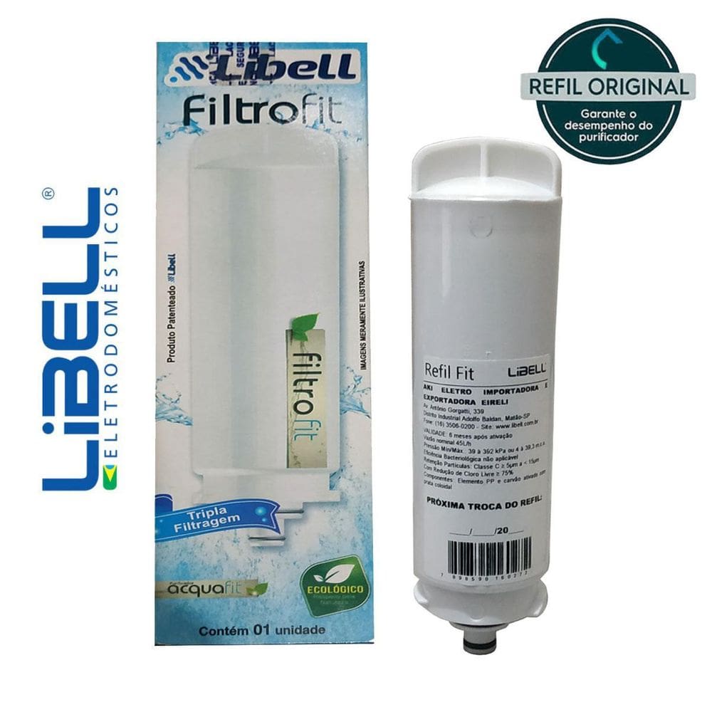 Refil filtro libell purificador de água ln100 e acquafit
