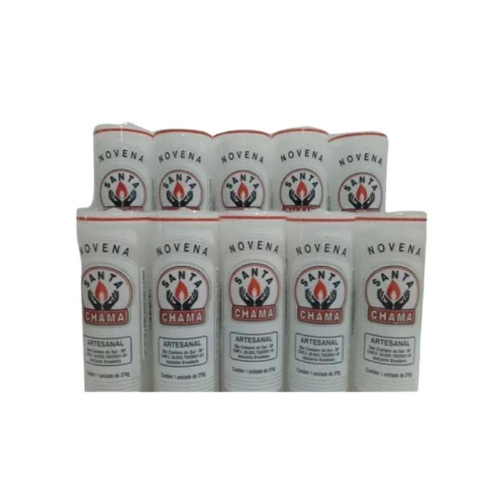 Kit 10 velas novena de 9 dias santa chama  370g  - zp7