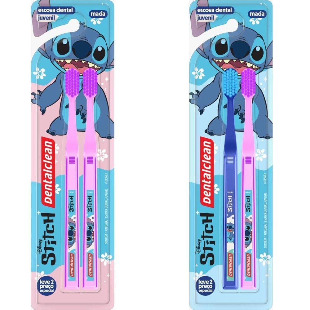 Escova Dental Juvenil Macia - Disney Stitch - Dentalclen