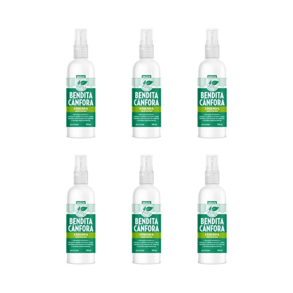 Bendita cânfora líquida spray 100 ml kit com 6