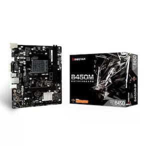 Placa Mãe Biostar B450Mhp, Chipset B450, Amd Am4, Matx, Ddr4