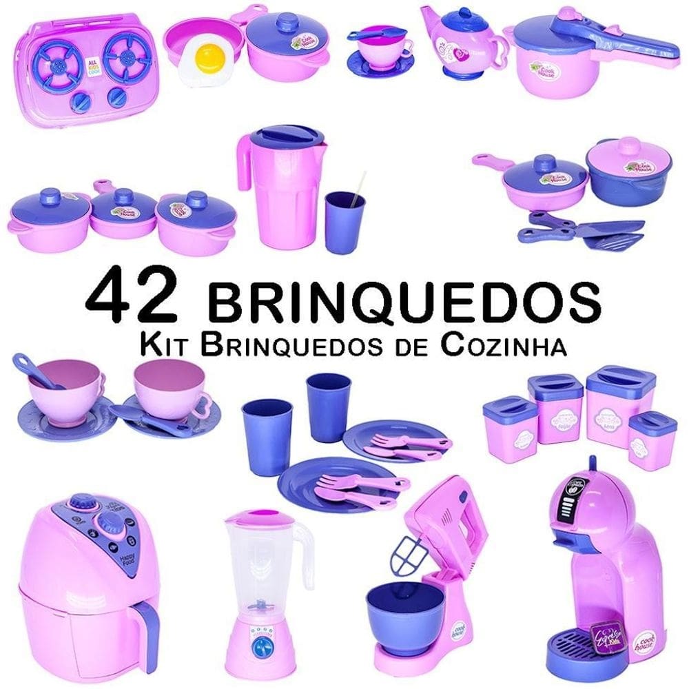 Mega kit infantil eletro jogo panela pote copo xícara 42pç