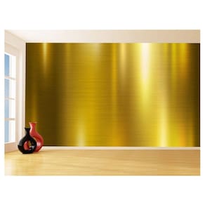 Papel De Parede 3D Textura Aço Escovado Ouro 3,5M Txt225