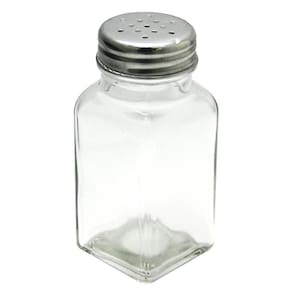 Saleiro / Pimenteiro Mesa Vidro Com Tampa De Inox 70Ml 9X4Cm