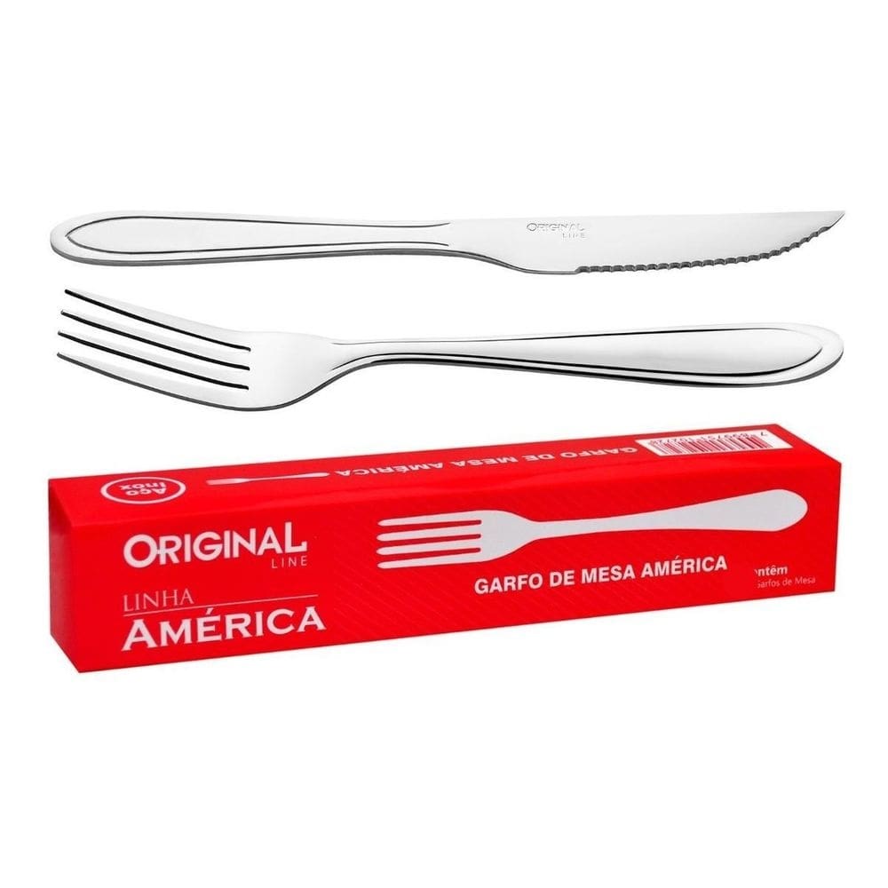 Jogo garfo faca inox 24 peças bar/restaurante bufffet