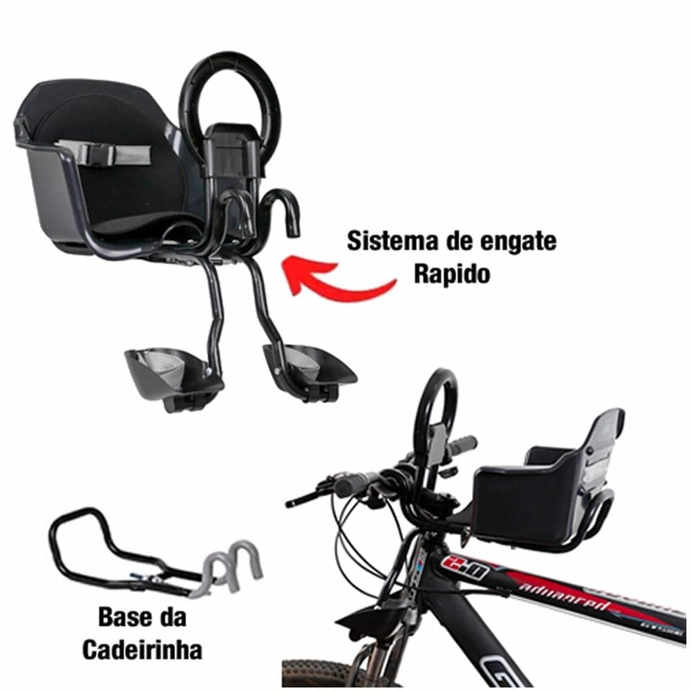 Cadeirinha bicicleta aro 29 frontal flexbike dianteira preta