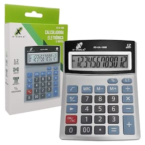 Calculadora Eletrônica X-Cell, 12 Dígitos, Bateria Interna
