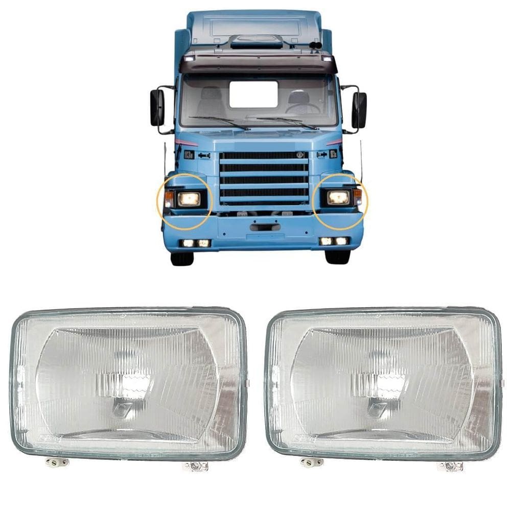 Par farol bloco óptico h4 compatível scania 112 113 142 143