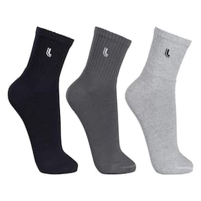 Kit 3 Pares Meia Cano Médio Atoalhada Lupo Masculina - Cinza