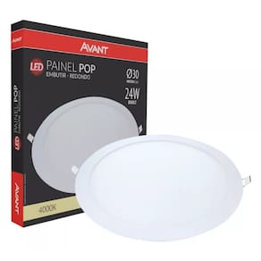 Painel Plafon Led Redondo Embutir 24w 4000k Avant Plrde2440