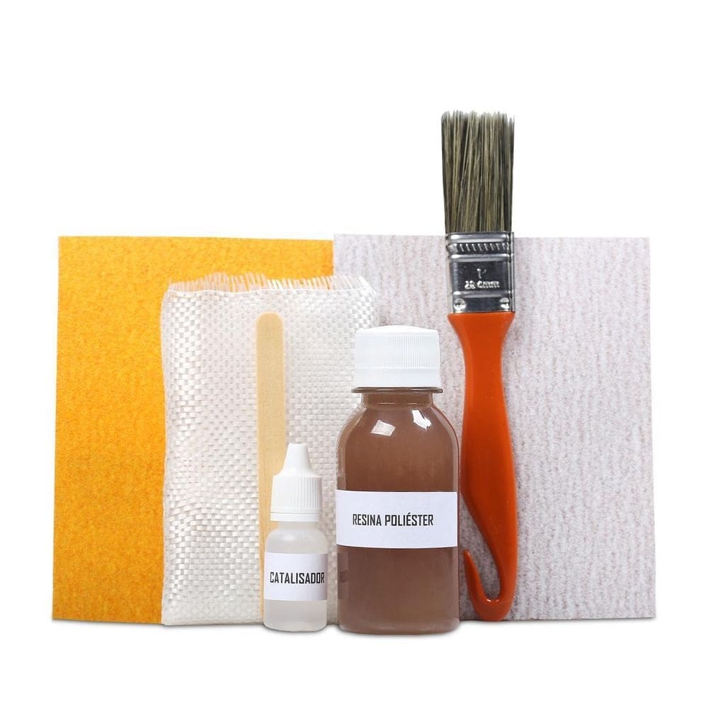 Kit reparo prancha e outros resina poliéster e tecido