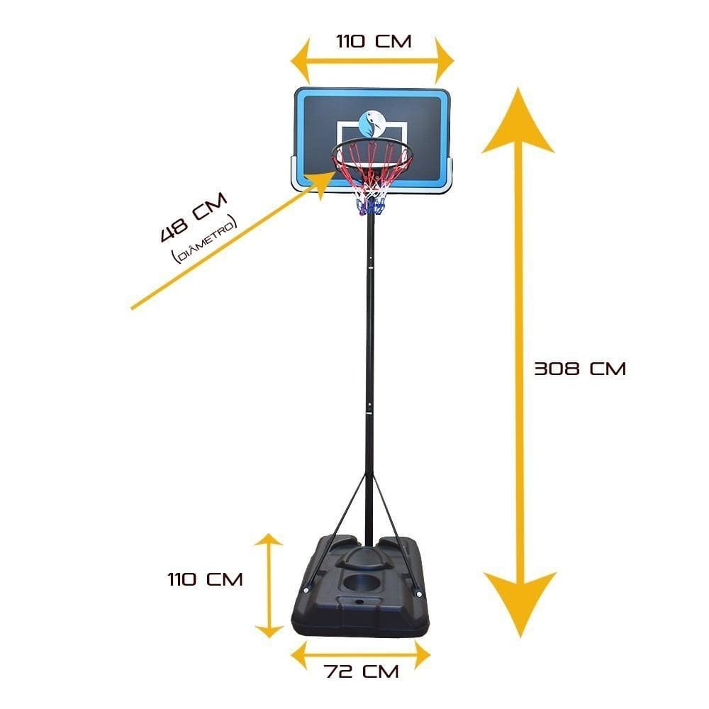 Cesta de basquete móvel de aço ahead sports
