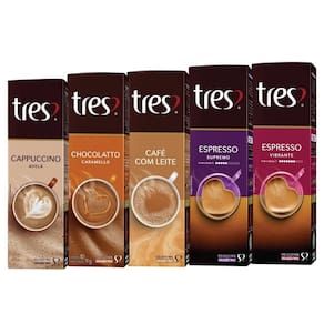 50 cápsulas café expresso e bebida cafeteira três corações