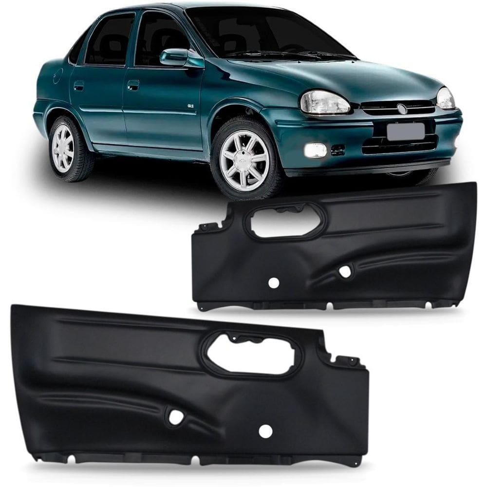 Par forro porta dianteiro corsa sedan 1996 a 2016 4pts preto
