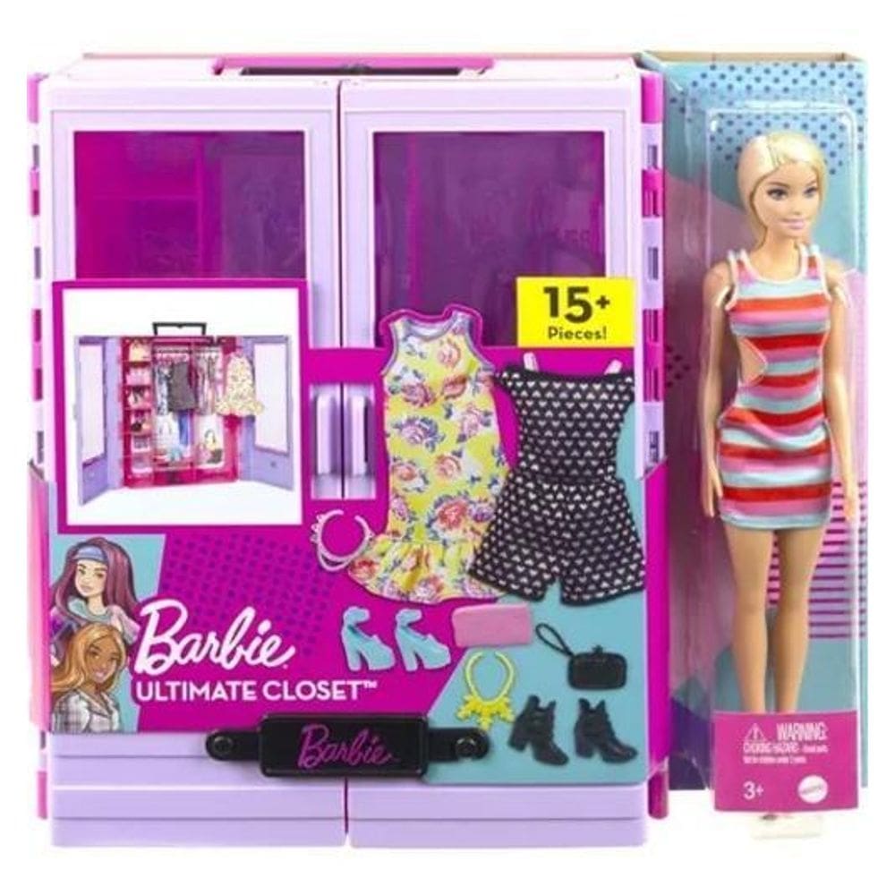 Barbie closet luxo fashionista e acessórios guarda roupa