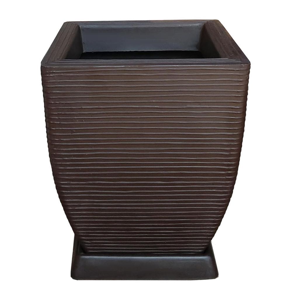 Vaso De Planta Quadrado Em Polietileno 45X35 Cm + Prato Café