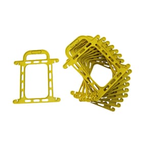 Kit 10 suportes para enrolar cabos extensão v-05 amarelo
