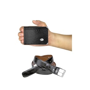 Kit Carteira Grande Mitty Couro + Cinto Mitty M2 S4 Preto