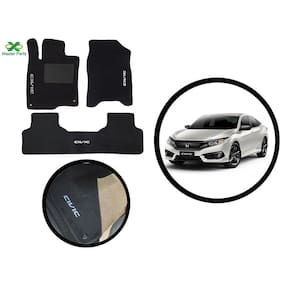 Tapete carpete para honda civic 2017 até 2021 preto