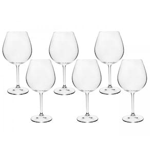 Jogo 6 taças de vinho bordeaux gastro 650ml cristal bohemia