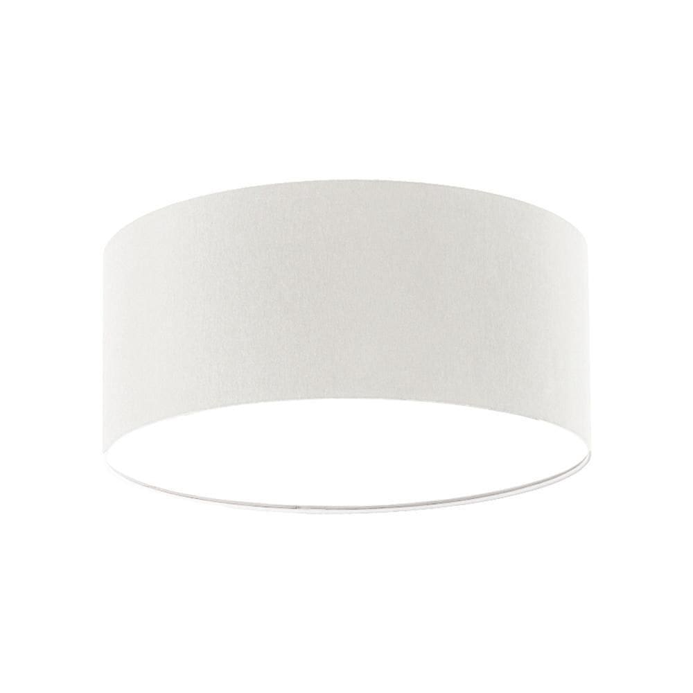 Luminária Plafon Redondo Cúpula Em Tecido 30X15 Cáqui