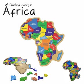 Quebra-cabeça mapa da áfrica - mdf 3mm - 35x32 cm