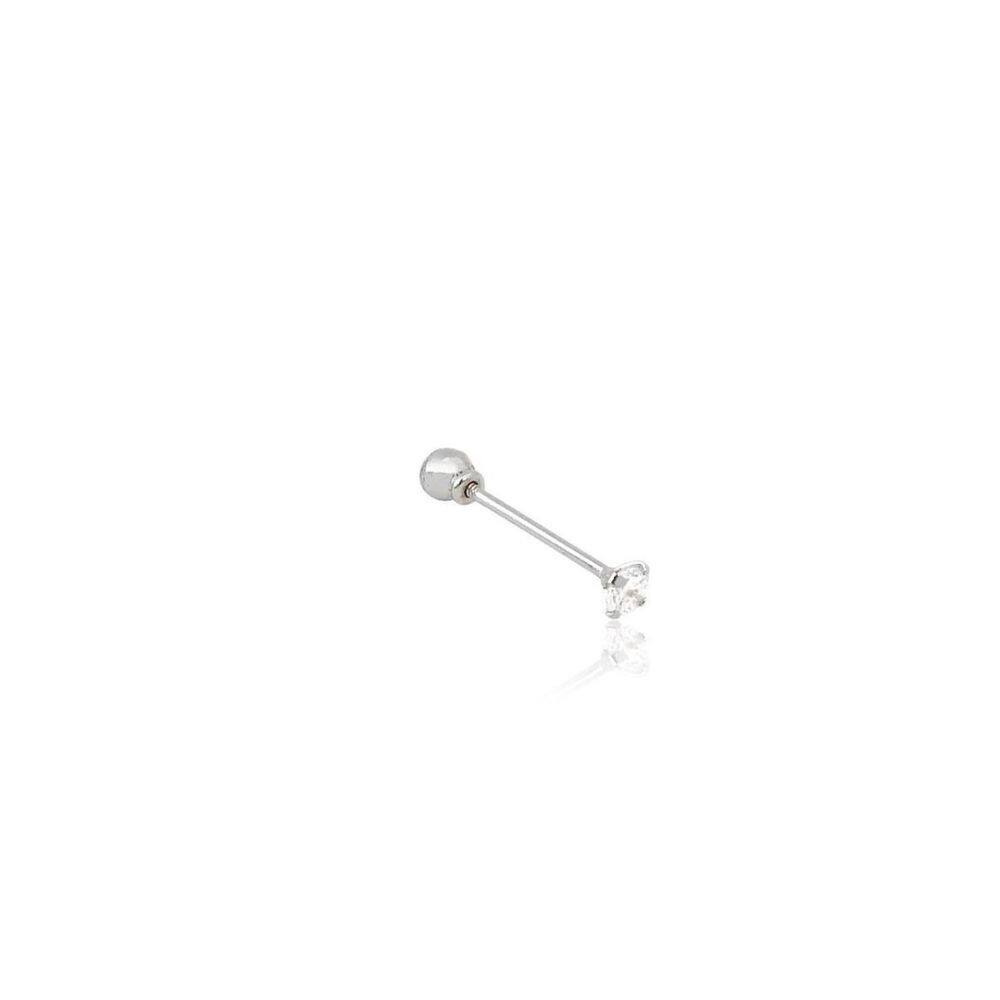Piercing tragus reto zircônia - prata 925