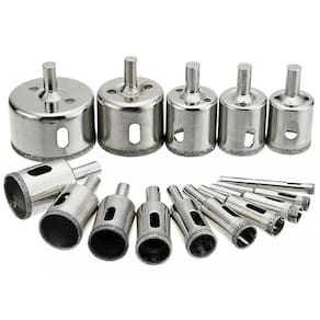 Jogo 15 brocas diamantadas serra copo vidro granito ceramica