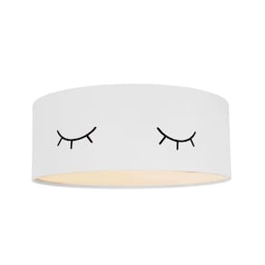 Luminária Plafon Infantil Olhinho Cúpula Branco 50X15 2E27