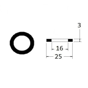 vedante 3/4 BORRACHA 25x16x3 mm para maquina lavar etc  - 101706