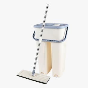 Balde flat mop esfregão limpa lava e seca rodo gira 360