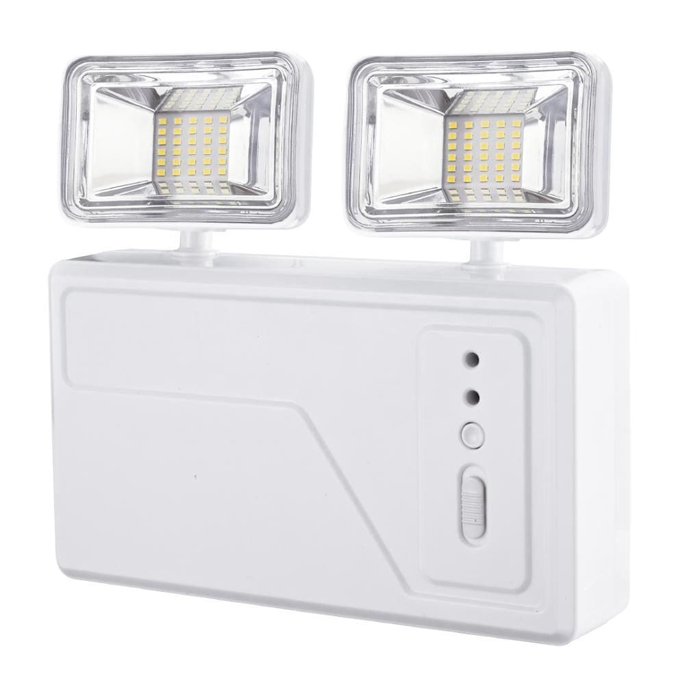 Luminaria bloco emergencia led 3000 lumens 2 faróis led blu