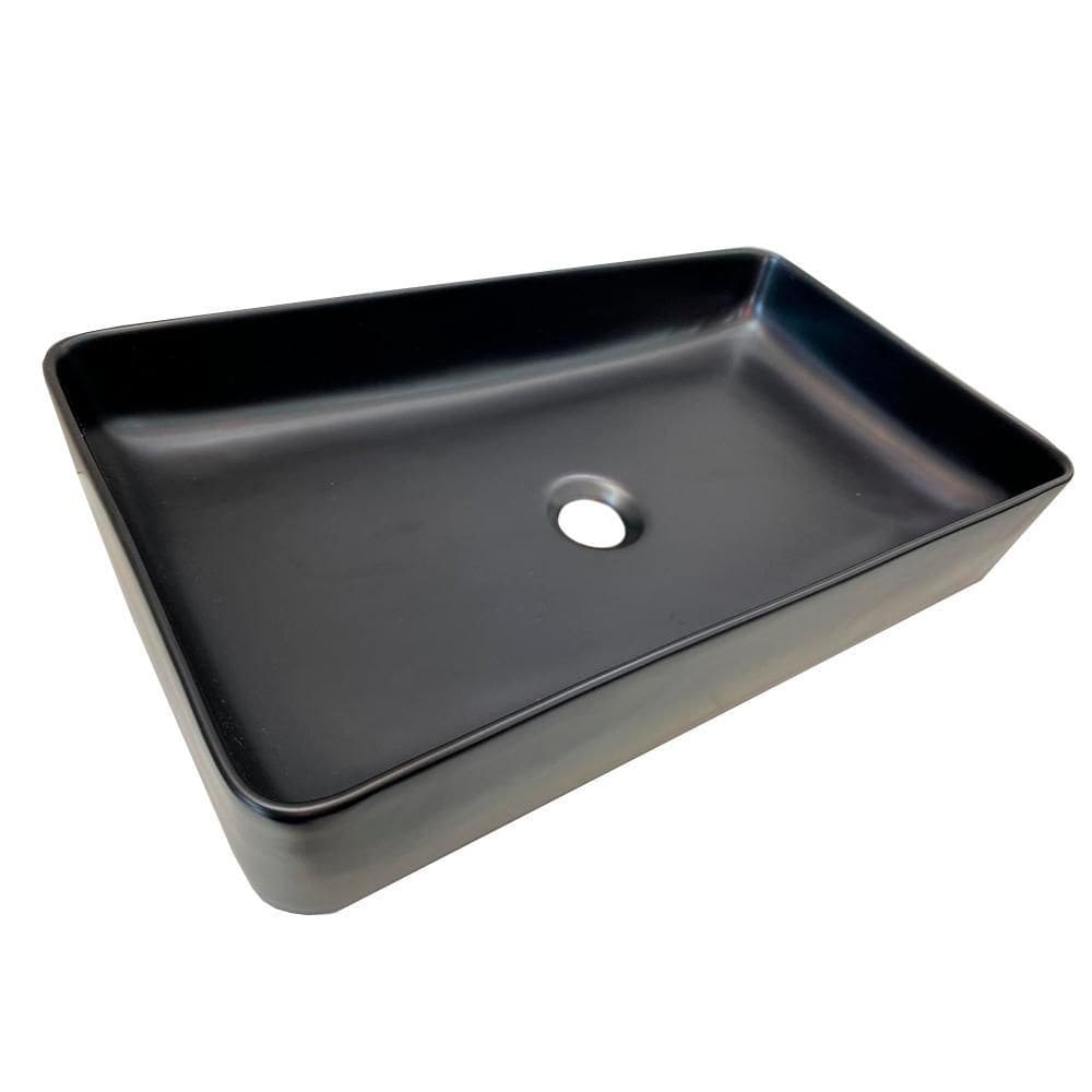 Cuba De Louça Para Banheiro Sobrepor Luxuosa 60 Cm - Preta