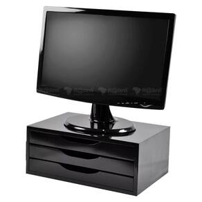 Suporte para monitor 3 gavetas - preto
