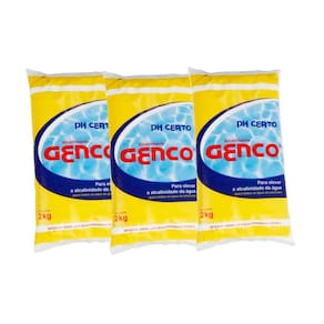 Kit 5 Elevador Alcalinidade Ph Certo 2kg Genco Para Piscinas