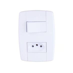 Conjunto 1 Interruptor Simples 10A 250V + 1 Tomada 10A 250V Ilumi Lev 87200IL