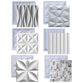 Kit 6 formas molde para gesso 3d e cimento abs