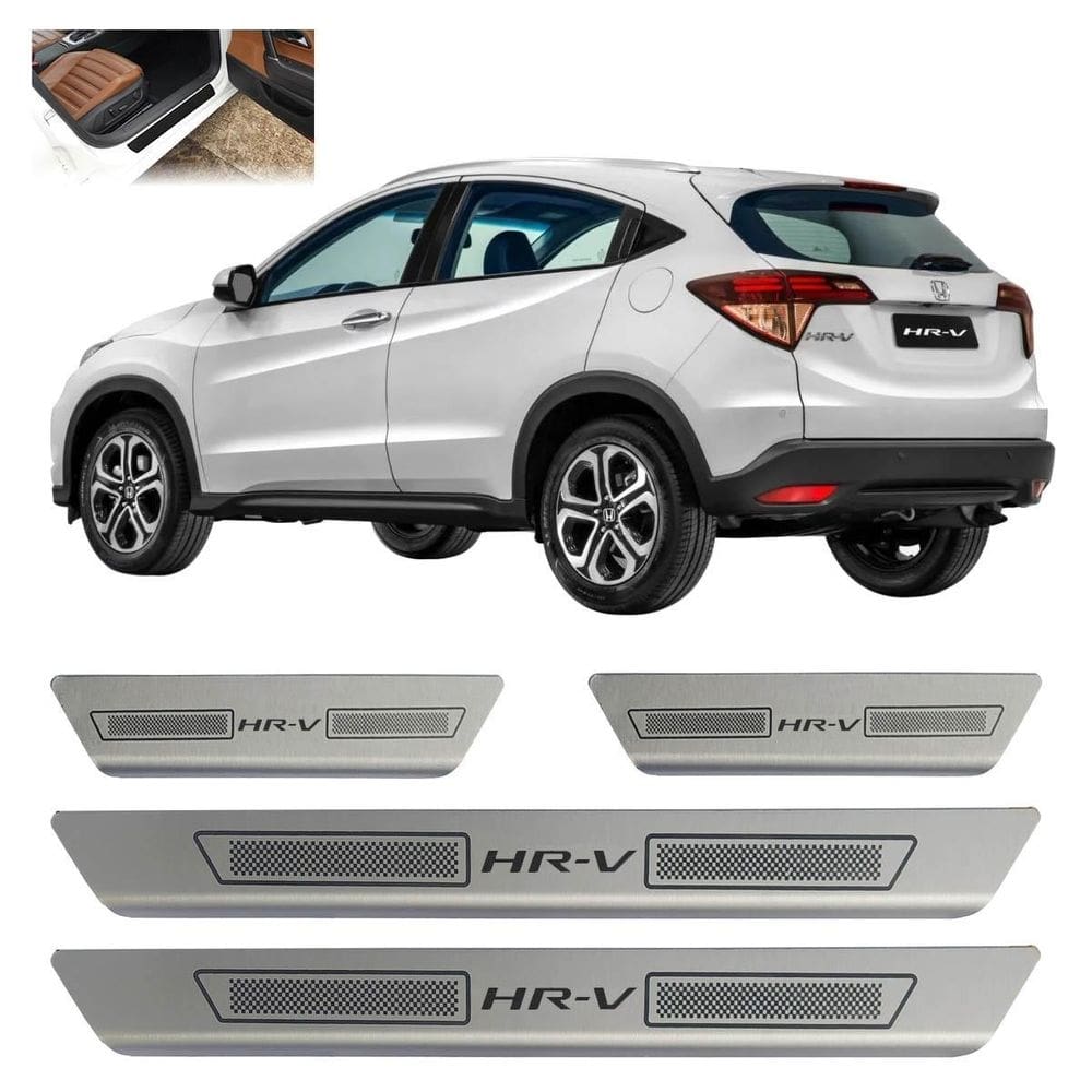 Kit soleira de porta aço inox escovado honda hrv todos anos