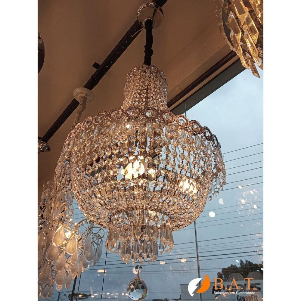 Lustre Pendente Taschibra Império 400 Cristal Transparente