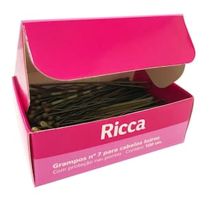 Ricca Basic Grampos Nº7 Para Cabelos Loiros 100 Unidades