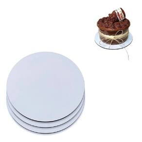 Kit 5 Tabuleiro Cake Board P/ Bolo Redondo Mdf Branco 35cm