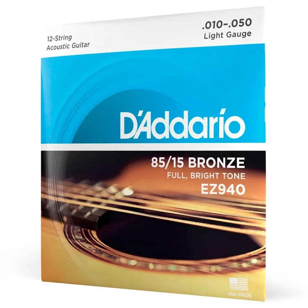 Encordoamento Para Violão D`ddario Aço 12c .010 EZ940